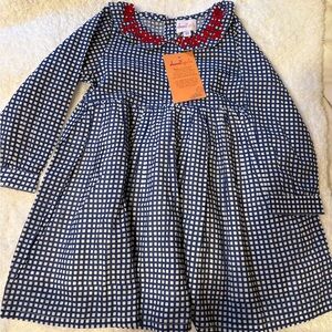 Blue and White Checkered Kids Dress